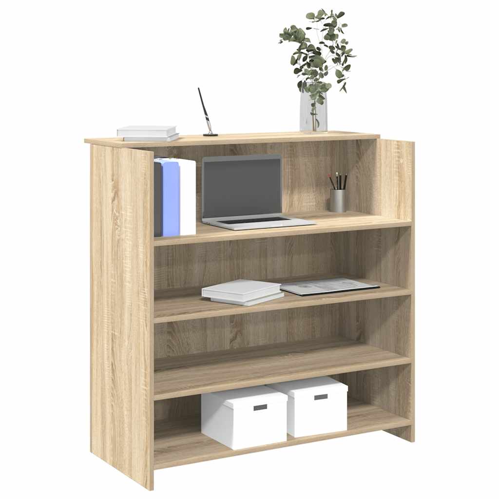 Reception Desk 55x50x103,5 cm Engineered Wood Sonoma oak 100 x 50 x 103.5 cm