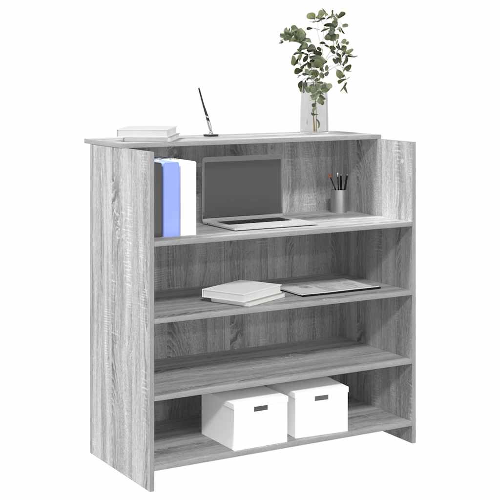 Reception Desk 55x50x103,5 cm Engineered Wood Grey sonoma 100 x 50 x 103.5 cm