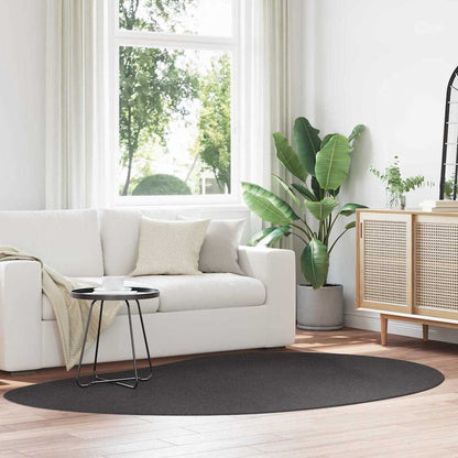 Carpet HUARTE 160 x 230 cm Polyester Oval-raindrop Anthracite