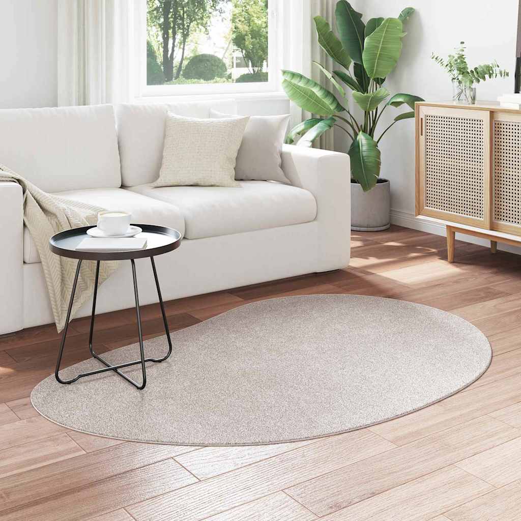 Carpet HUARTE 120 x 170 cm Polyester Oval-raindrop Sand