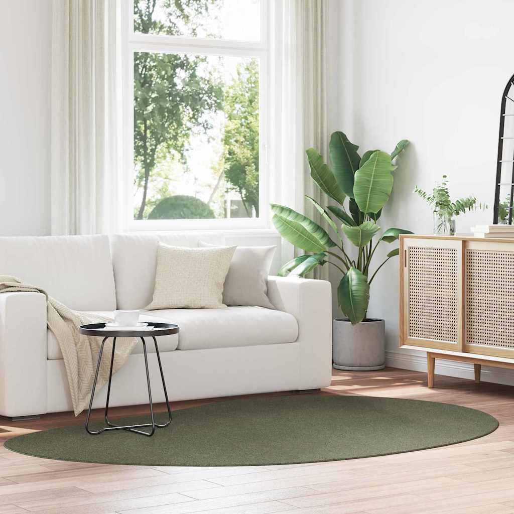 Carpet HUARTE 160 x 230 cm Polyester Oval-raindrop Forest green