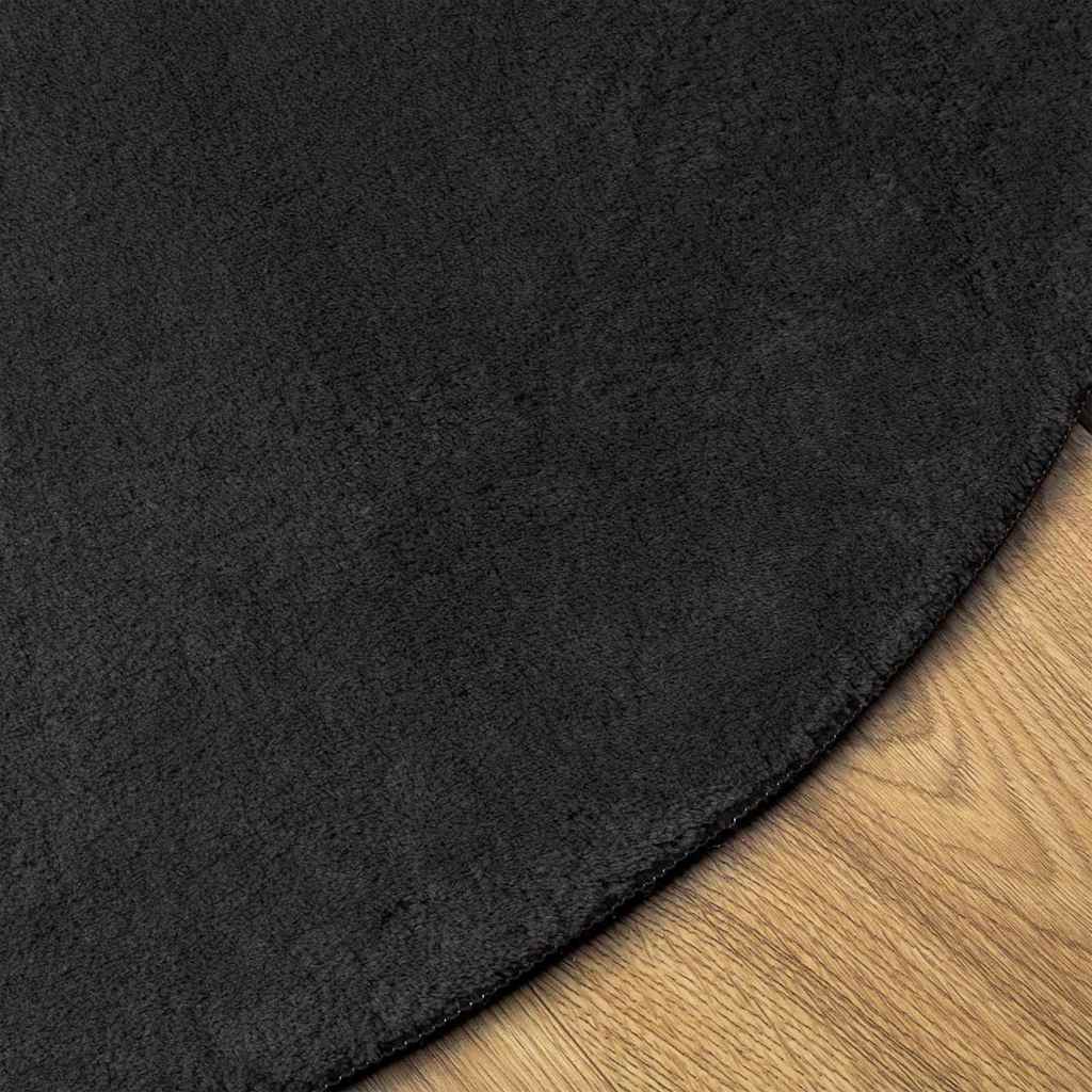 Carpet HUARTE 160 x 230 cm Polyester Oval-raindrop Black