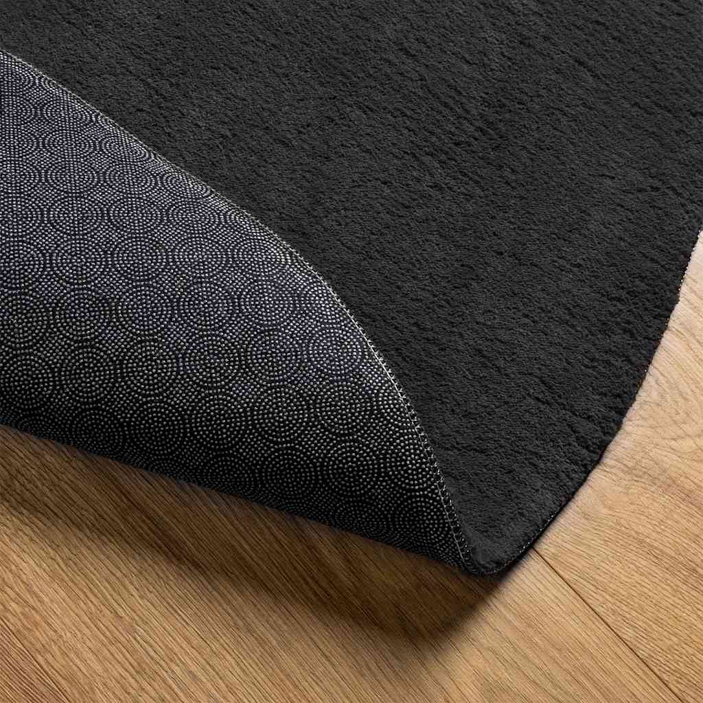 Carpet HUARTE 160 x 230 cm Polyester Oval-raindrop Black