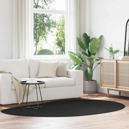 Carpet HUARTE 160 x 230 cm Polyester Oval-raindrop Black