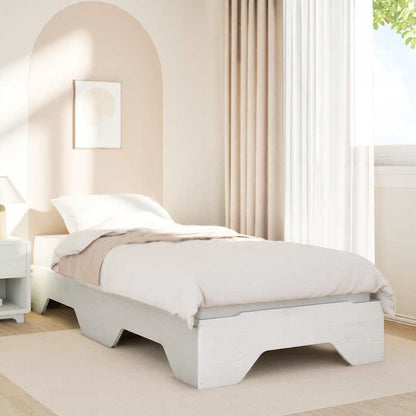 Bed Frame No Mattress Stackable Solid Wood White 90 cm