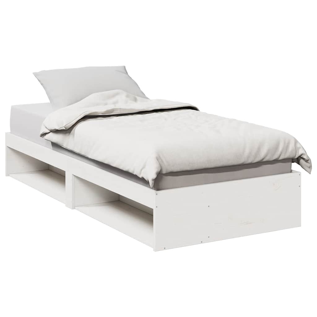 Day Bed without Mattress Solid Wood Pine White 100 cm 200 cm