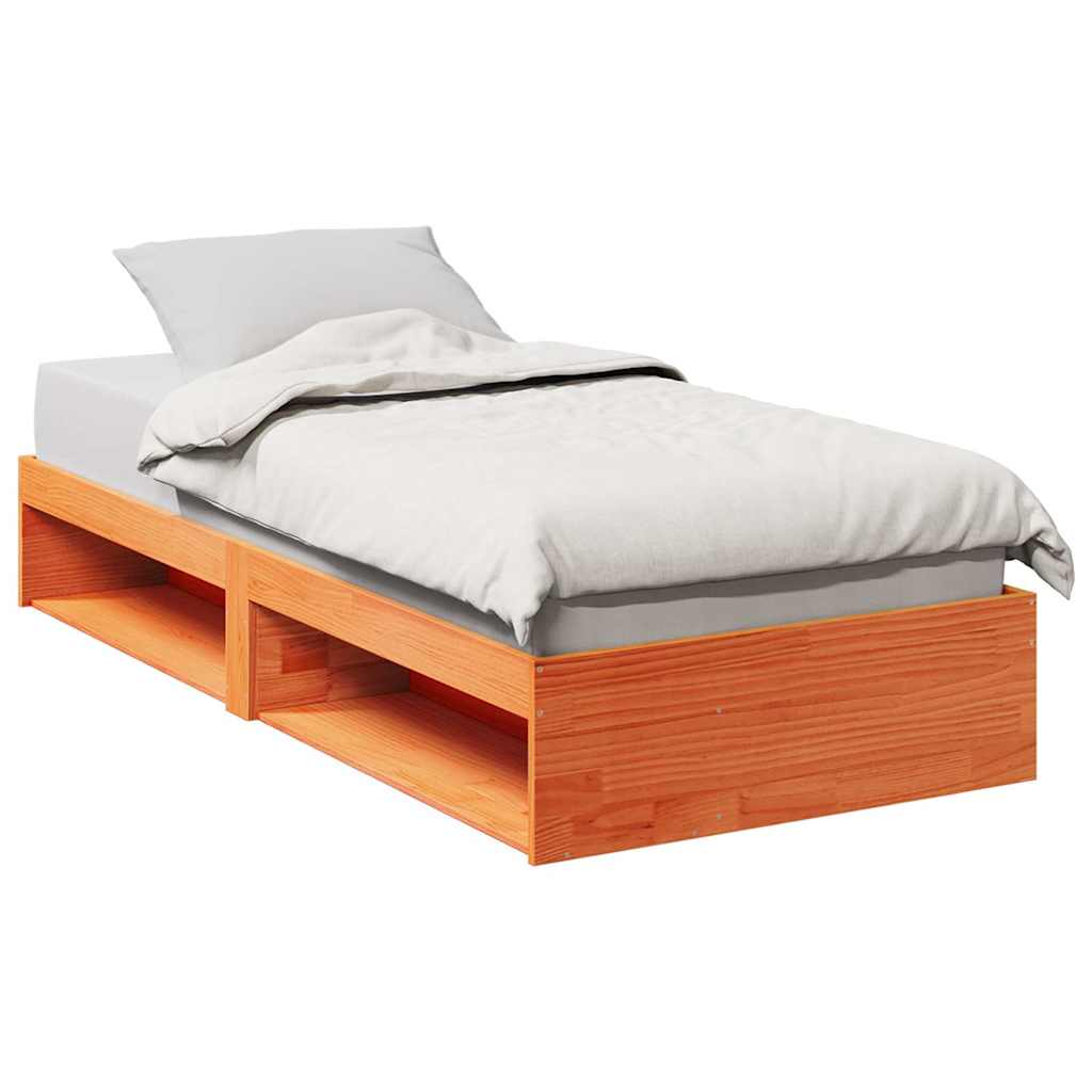 Day Bed without Mattress Solid Wood Pine Wax brown 90 cm 200 cm