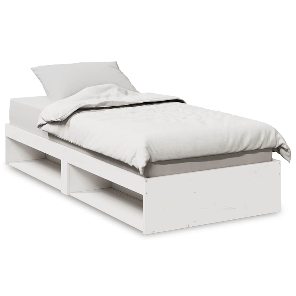 Day Bed without Mattress Solid Wood Pine White 90 cm 190 cm