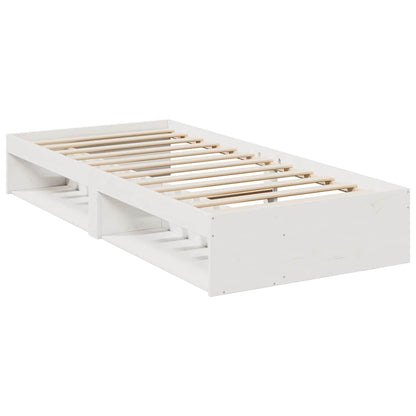 Day Bed without Mattress Solid Wood Pine White 90 cm 190 cm