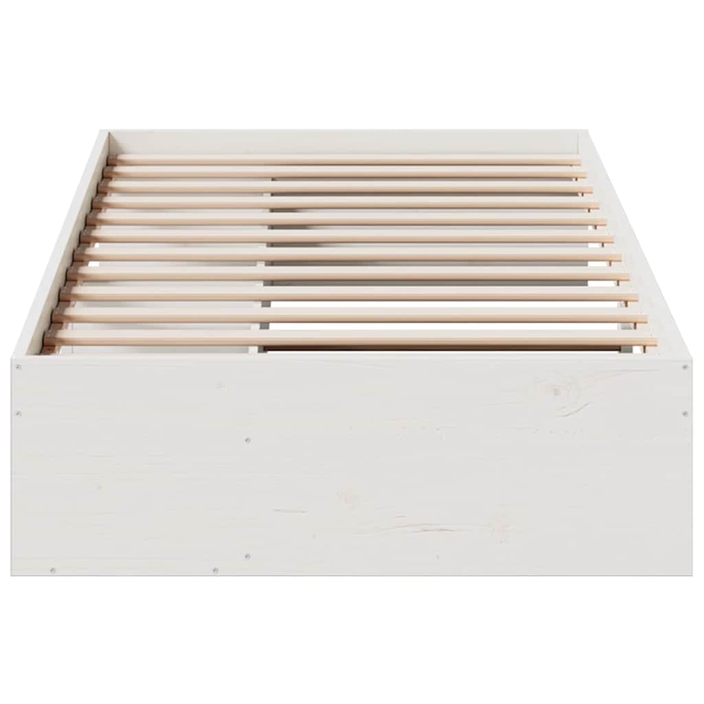 Day Bed without Mattress Solid Wood Pine White 90 cm 190 cm