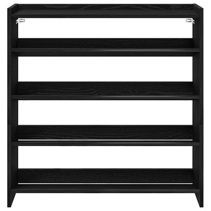 Shoe Rack 80x25x81 cm Engineered Wood Black