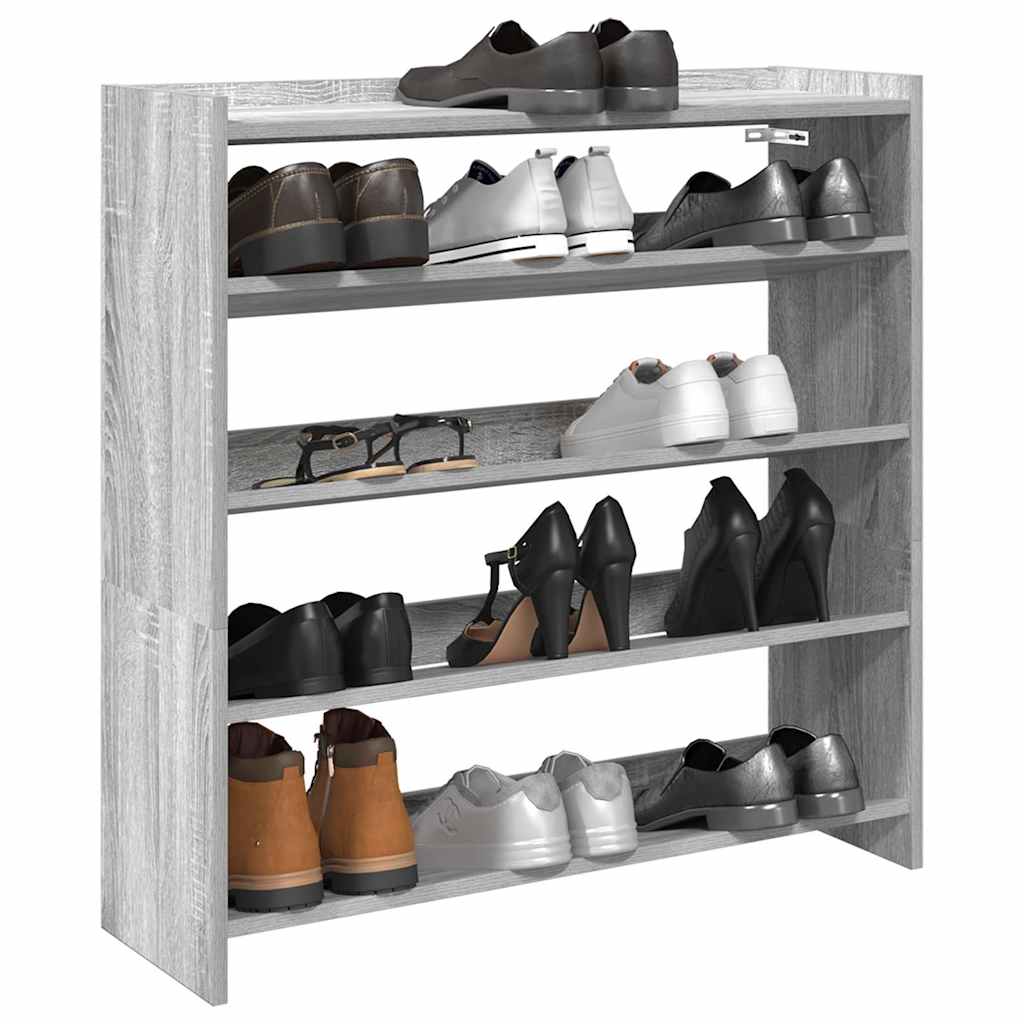 Shoe Rack 80x25x81 cm Engineered Wood Grey sonoma