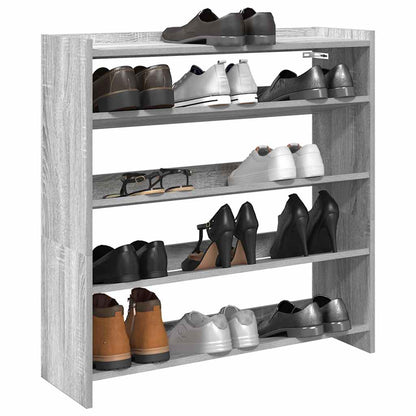 Shoe Rack 80x25x81 cm Engineered Wood Grey sonoma