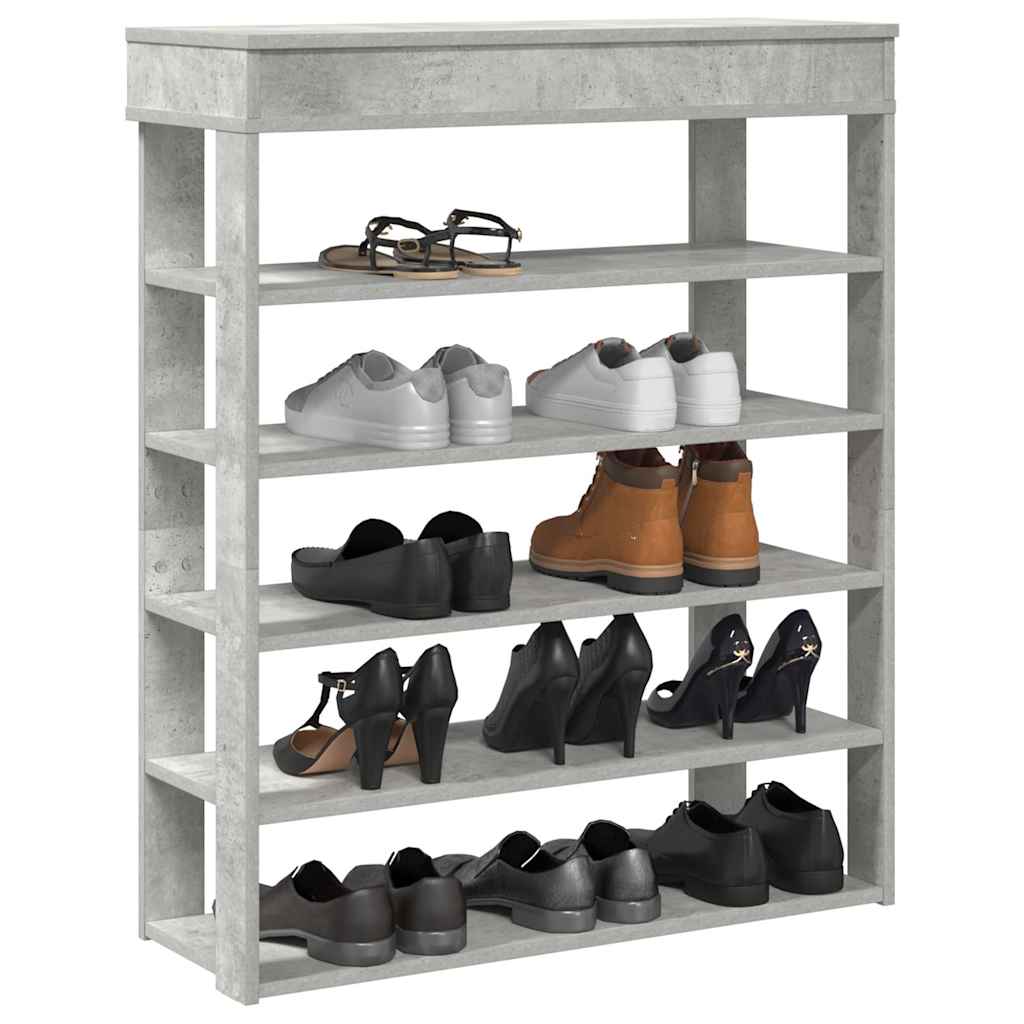 Shoe Rack 60x30x98 cm Engineered Wood Concrete grey 80 cm