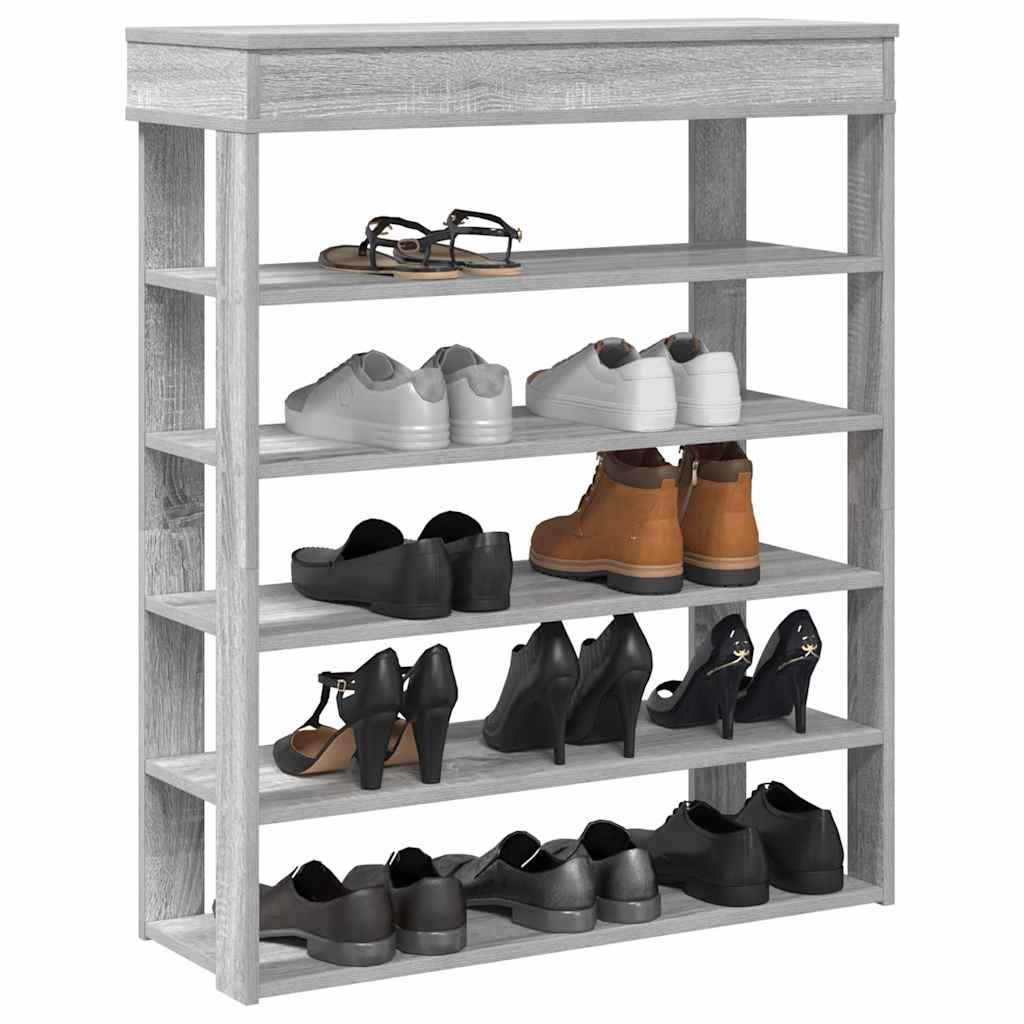 Shoe Rack 60x30x98 cm Engineered Wood Grey sonoma 80 cm