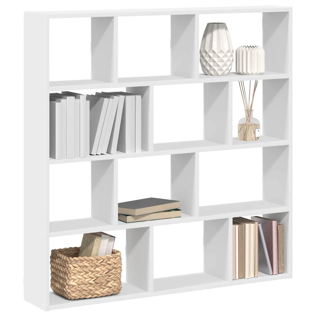 Wall Cube Shelf 12 Compartments Engineered Wood White