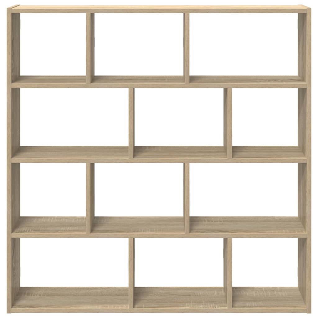 Wall Cube Shelf 12 Compartments Engineered Wood Sonoma oak