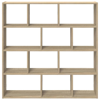 Wall Cube Shelf 12 Compartments Engineered Wood Sonoma oak
