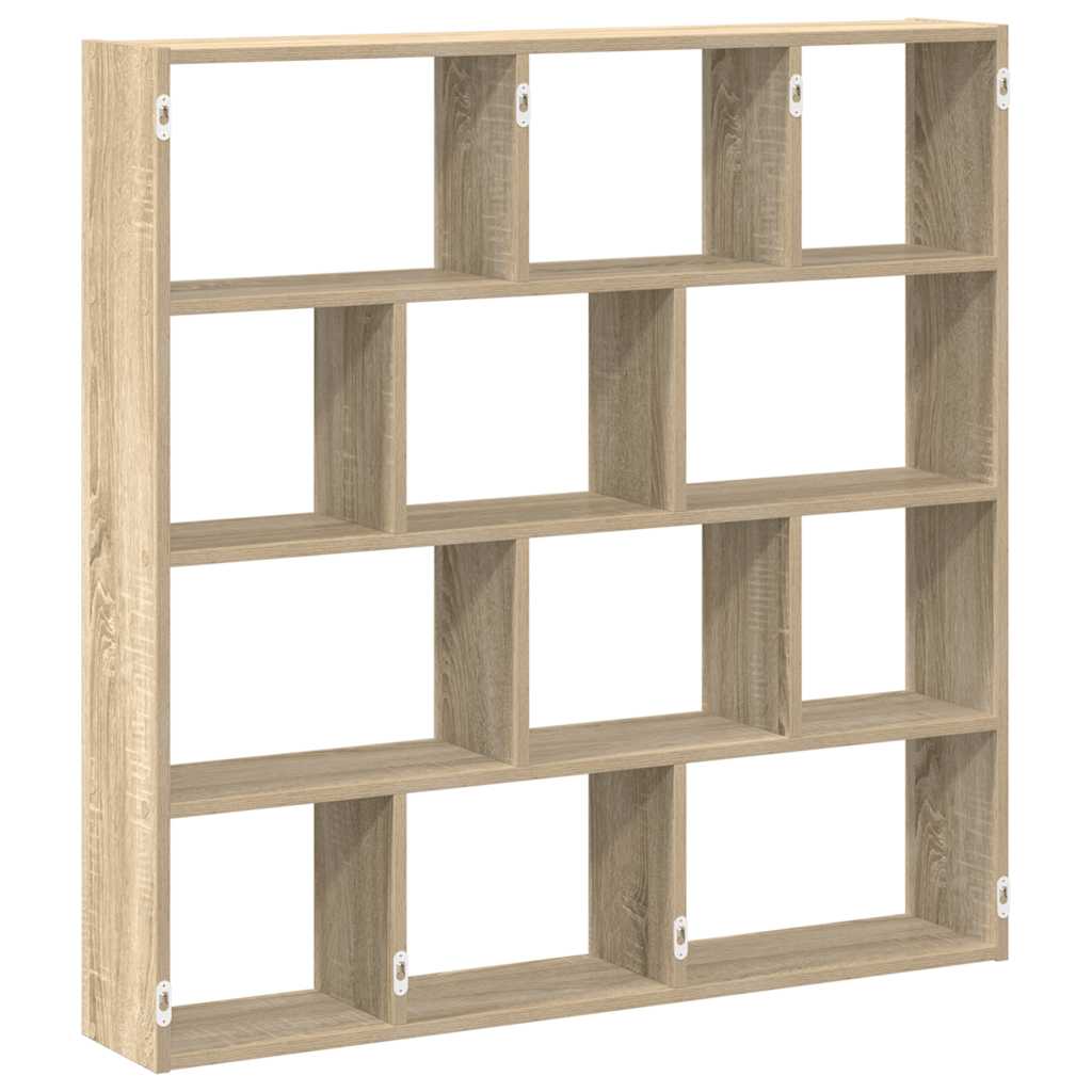 Wall Cube Shelf 12 Compartments Engineered Wood Sonoma oak
