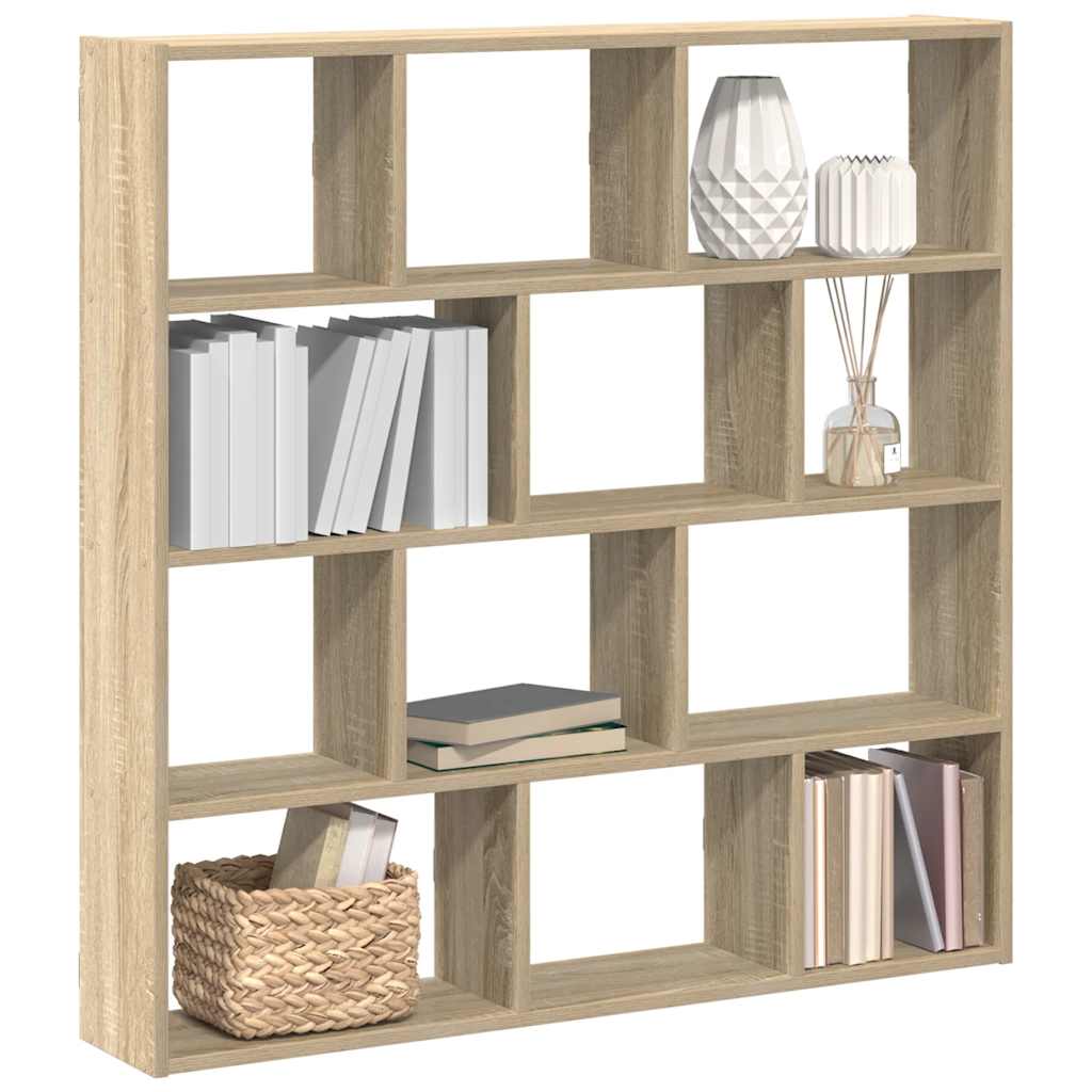 Wall Cube Shelf 12 Compartments Engineered Wood Sonoma oak