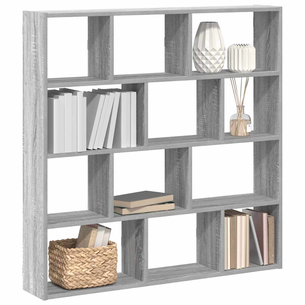 Wall Cube Shelf 12 Compartments Engineered Wood Grey sonoma