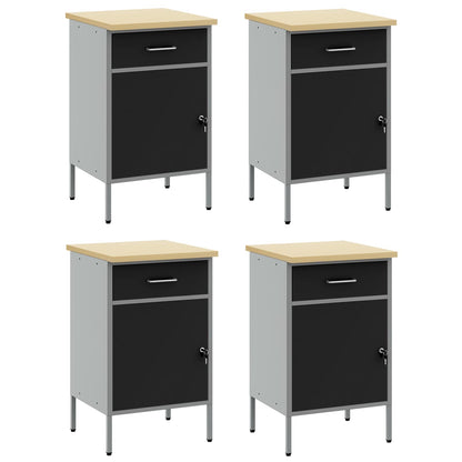 vidaXL Work Cabinet with Drawer 4 pcs Black and Grey 200 x 55 x 85 cm 5