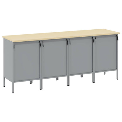 vidaXL Work Cabinet with Drawer 4 pcs Red and Grey 200 x 55 x 85 cm 6