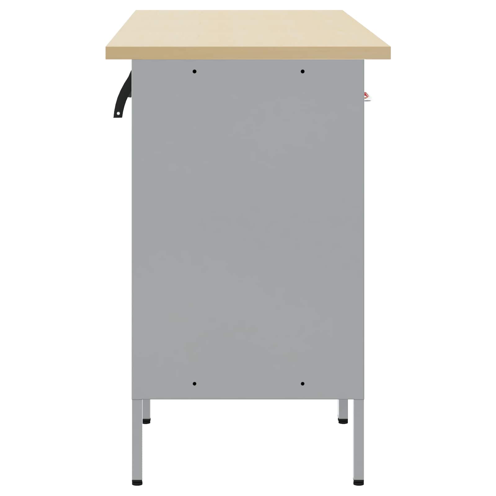 vidaXL Work Cabinet with Drawer 4 pcs Black and Grey 200 x 55 x 85 cm 3