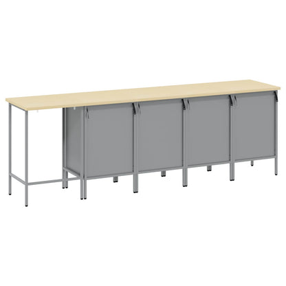 vidaXL Work Cabinet Set with Drawer with Storage 5 pcs Red and Grey 4