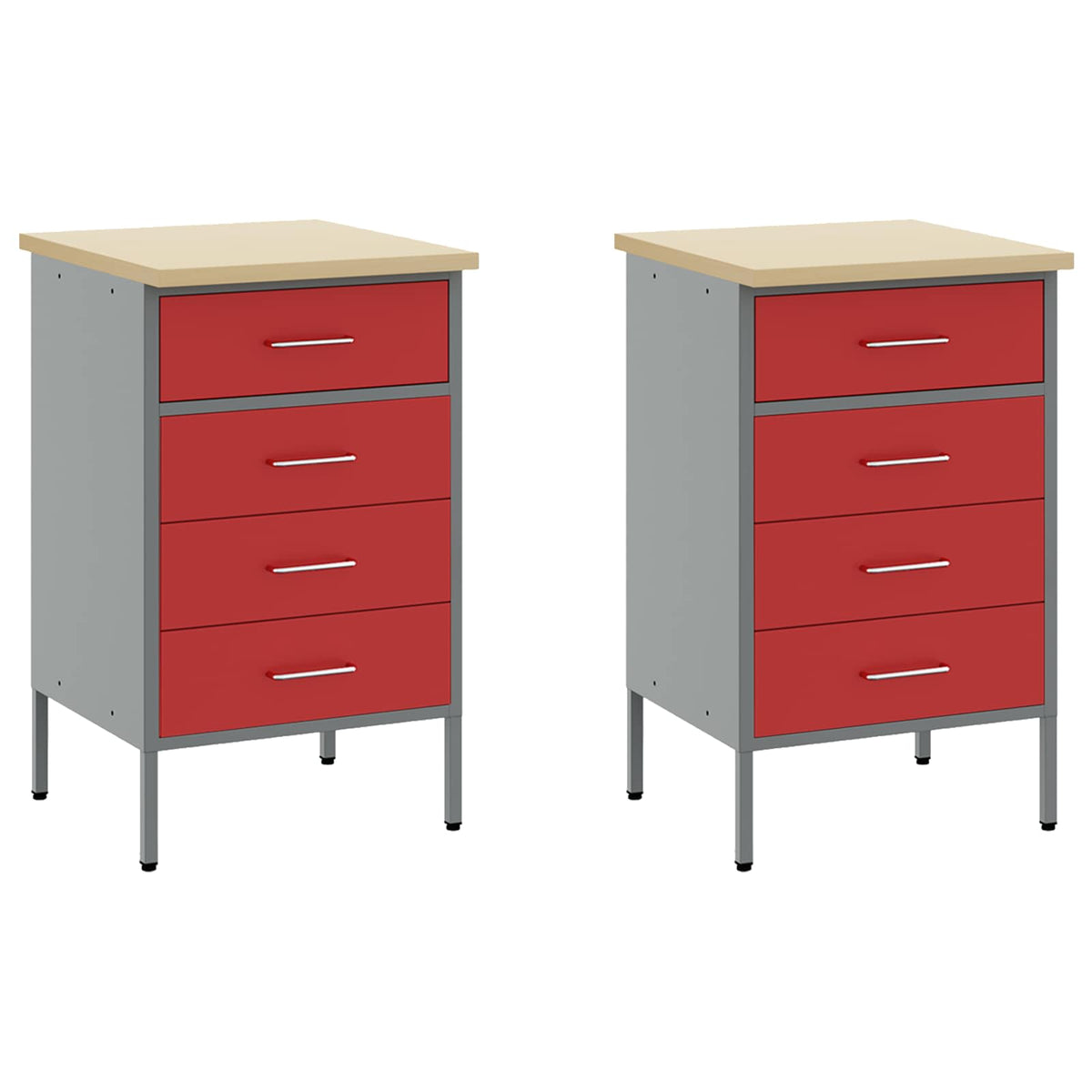 vidaXL Work Cabinet Set with Drawer with Shelf with Storage 5 pcs Red 6