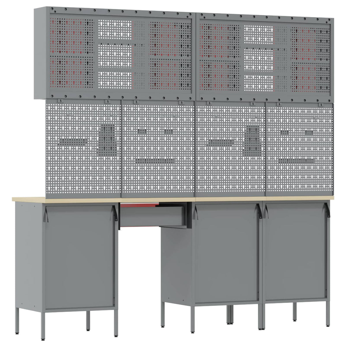 vidaXL Work Cabinet Set with Drawer with Storage Manual 10 pcs Red 5