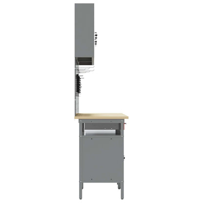 vidaXL Work Bench Set 8 pcs Red and Grey Powder-Coated Steel 4