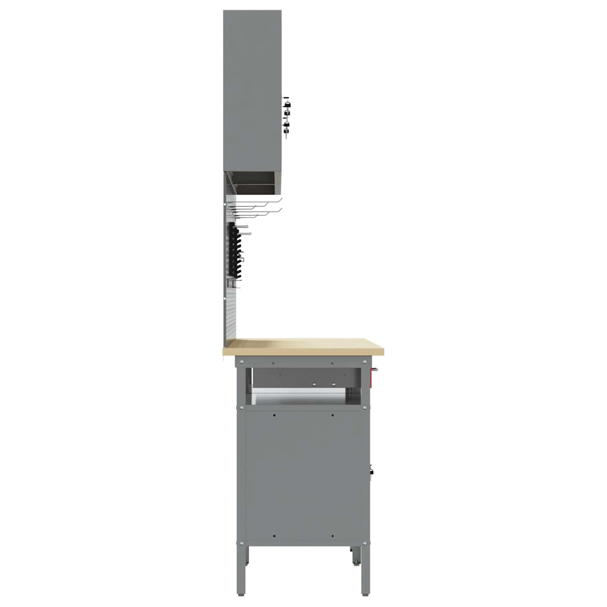 vidaXL Work Bench Set 8 pcs Red and Grey Powder-Coated Steel 5