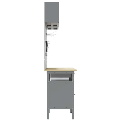 vidaXL Work Bench Set 8 pcs Black and Grey Powder-Coated Steel 5