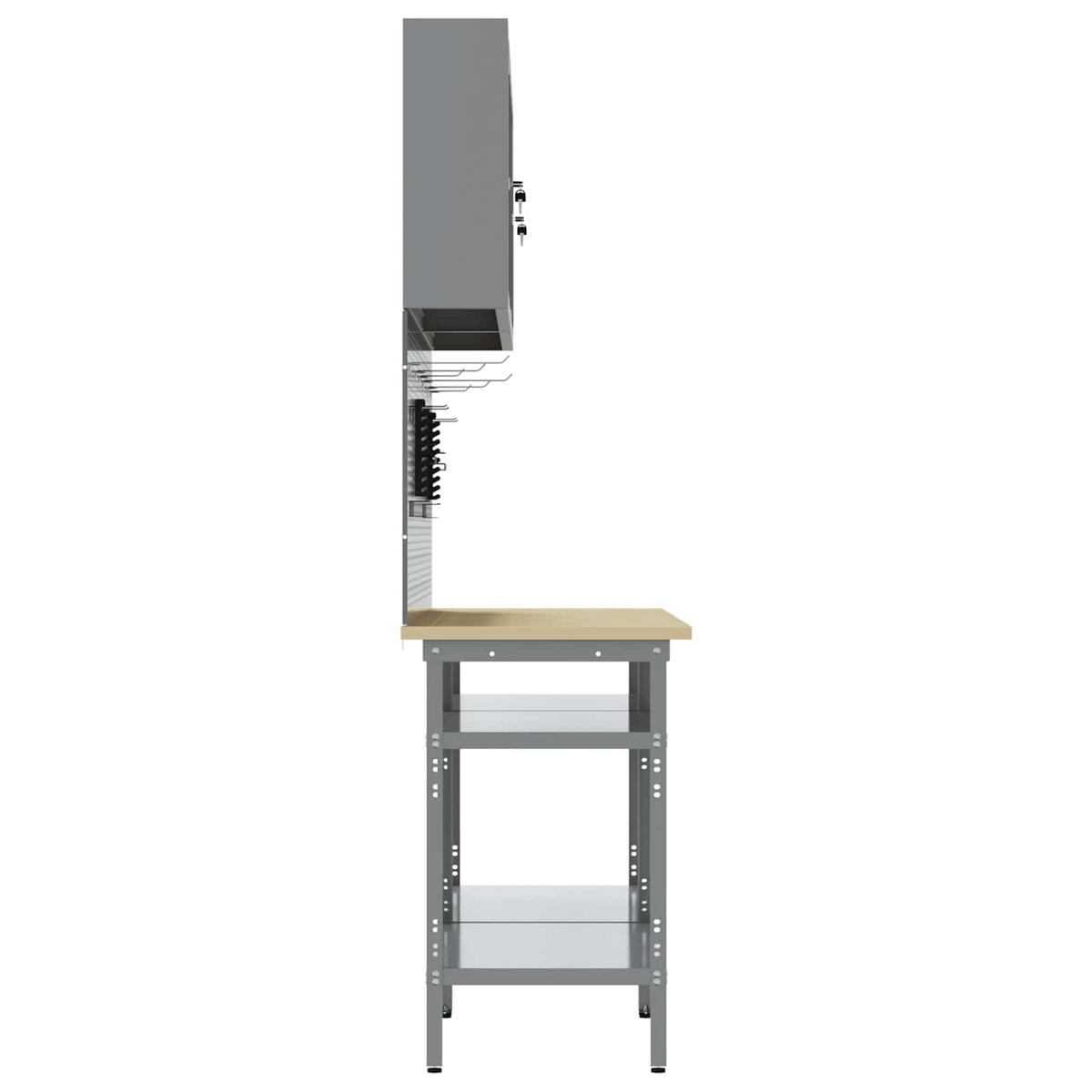 vidaXL Work Bench Set 8 pcs Black and Grey 200 x 55 x 200 cm Steel 6