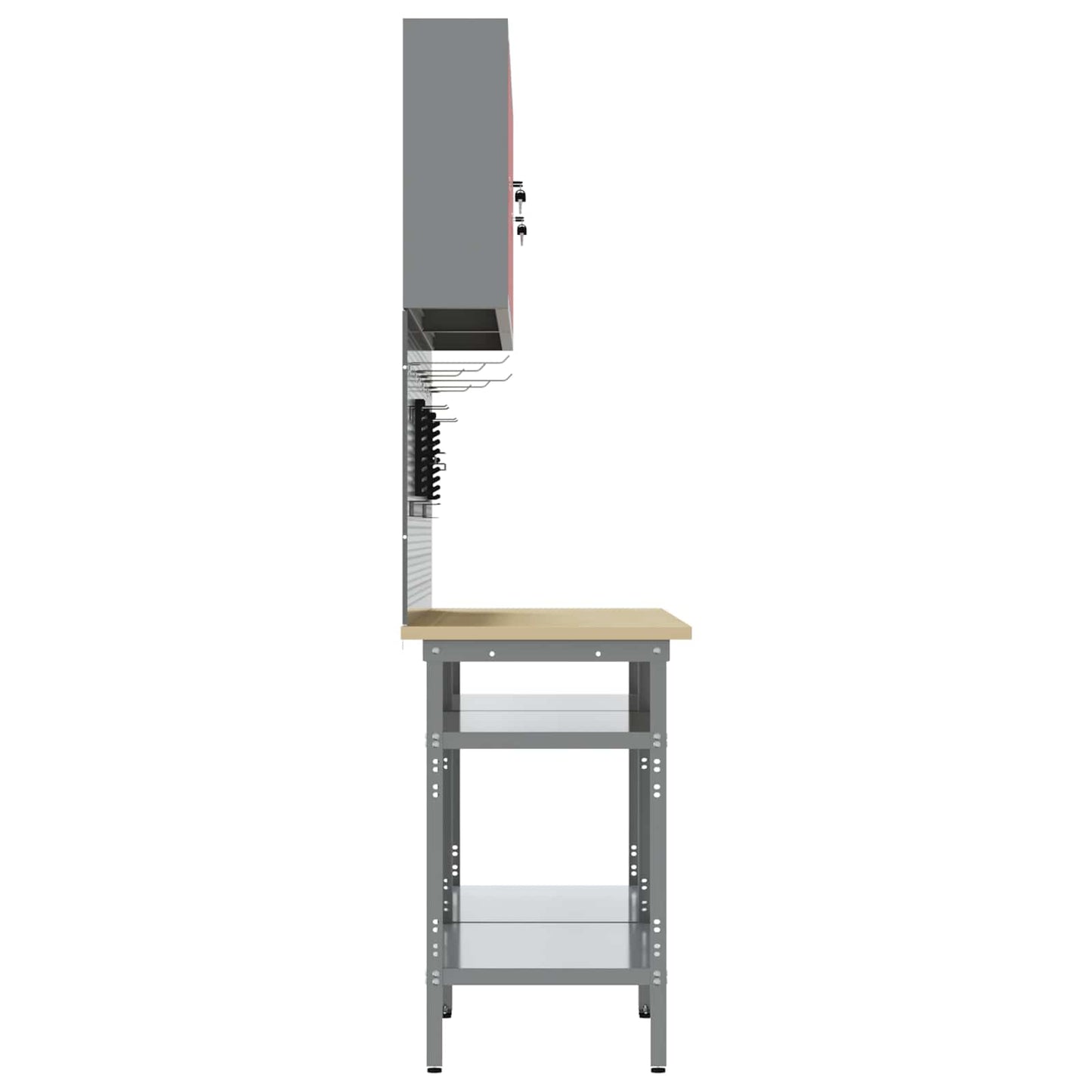 vidaXL Work Bench Set 8 pcs Red and Grey Powder-Coated Steel 5