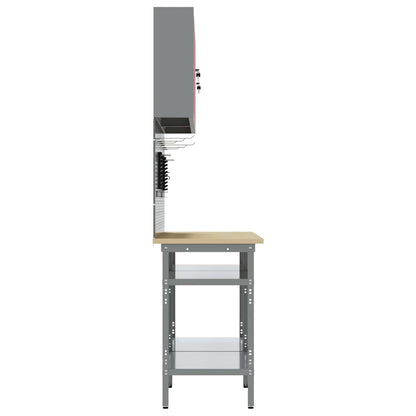 vidaXL Work Bench Set 8 pcs Red and Grey Powder-Coated Steel 5
