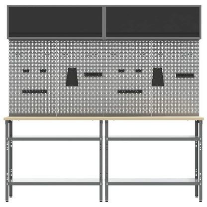 vidaXL Work Bench Set 8 pcs Black and Grey Powder-Coated Steel 3