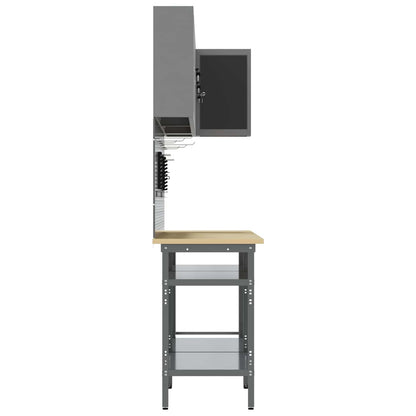 vidaXL Work Cabinet Set with Shelf with Storage 10 pcs Black and Grey 6