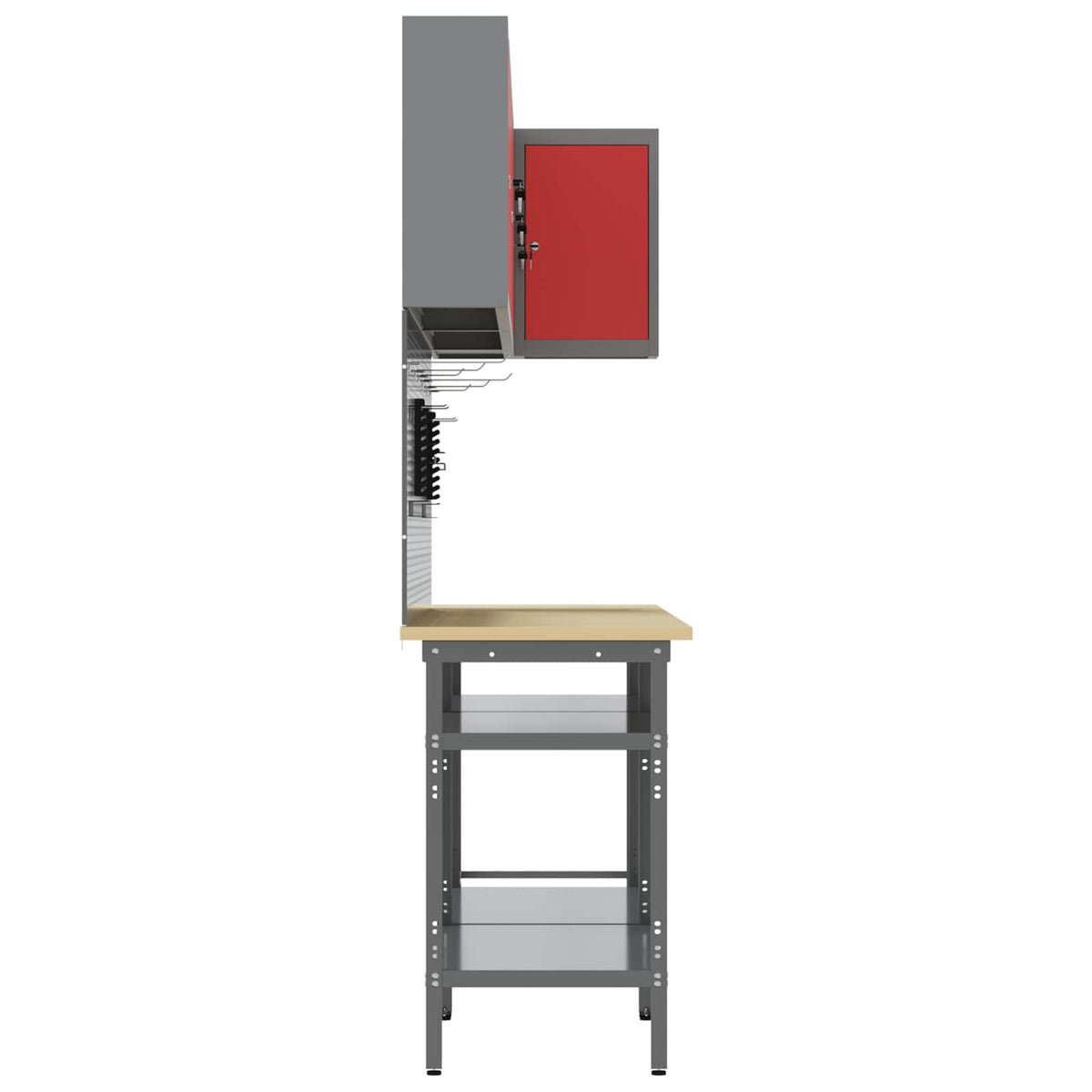 vidaXL Work Cabinet Set with Shelf with Storage 10 pcs Red and Grey 5