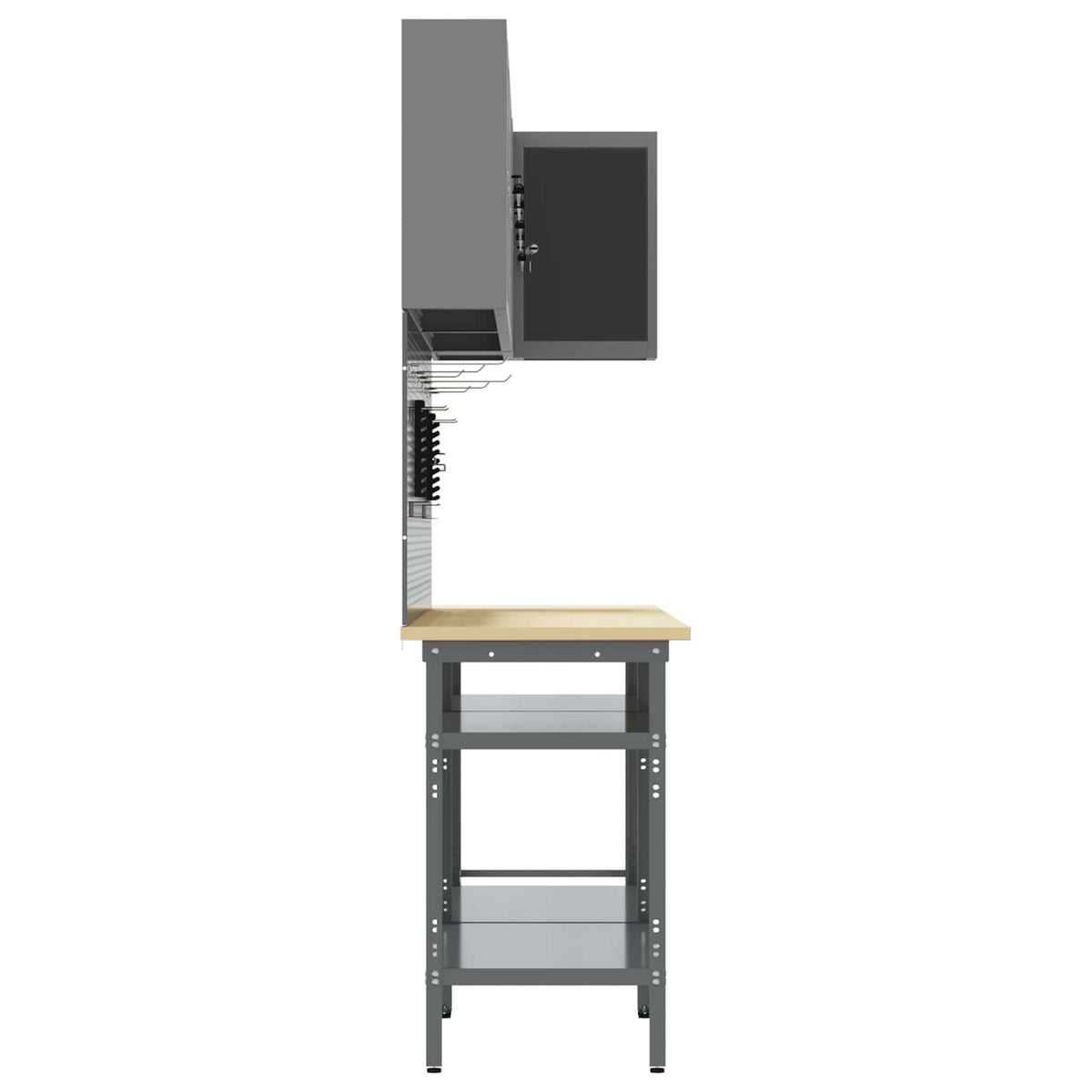 vidaXL Work Cabinet Set with Shelf with Storage 10 pcs Black and Grey 6
