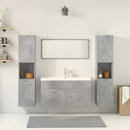 vidaXL 5 Piece Bathroom Furniture Set Concrete Grey Engineered Wood 3