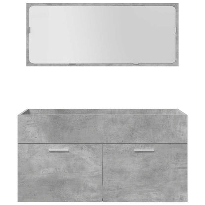 vidaXL 5 Piece Bathroom Furniture Set Concrete Grey Engineered Wood 6