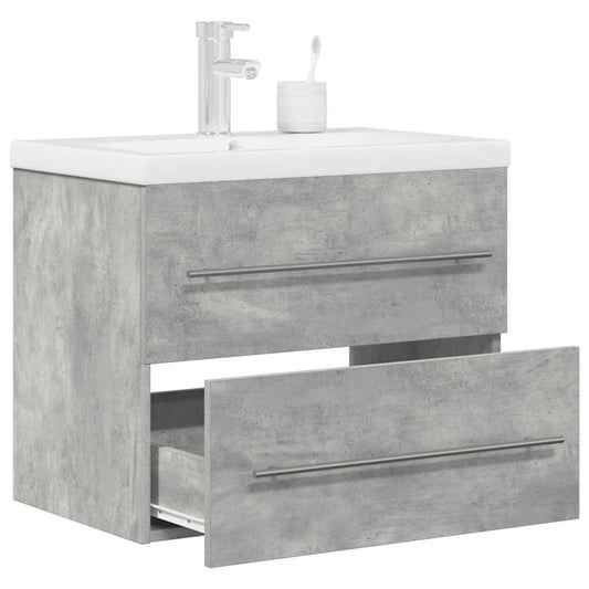 2 Piece Bathroom Furniture Set Engineered Wood 60 x 38.5 x 48 cm With faucet