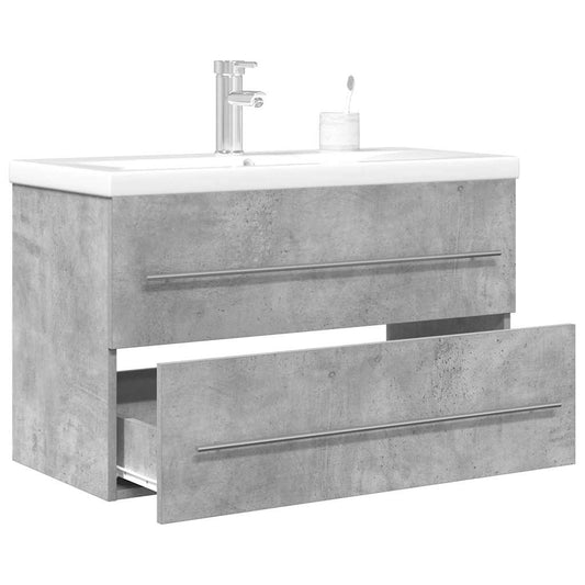 2 Piece Bathroom Furniture Set Engineered Wood 80 x 38.5 x 48 cm With faucet