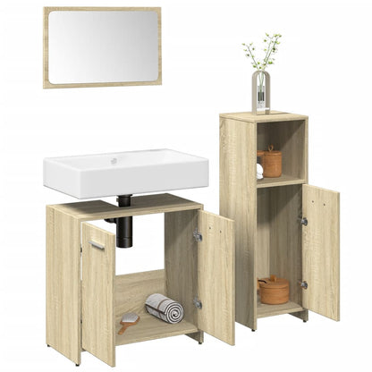 vidaXL 3 Piece Bathroom Furniture Set Engineered Wood
