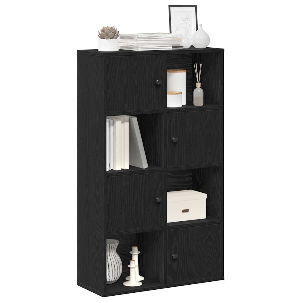 Bookcase 89x24x101.5 cm Engineered Wood Black 60 cm