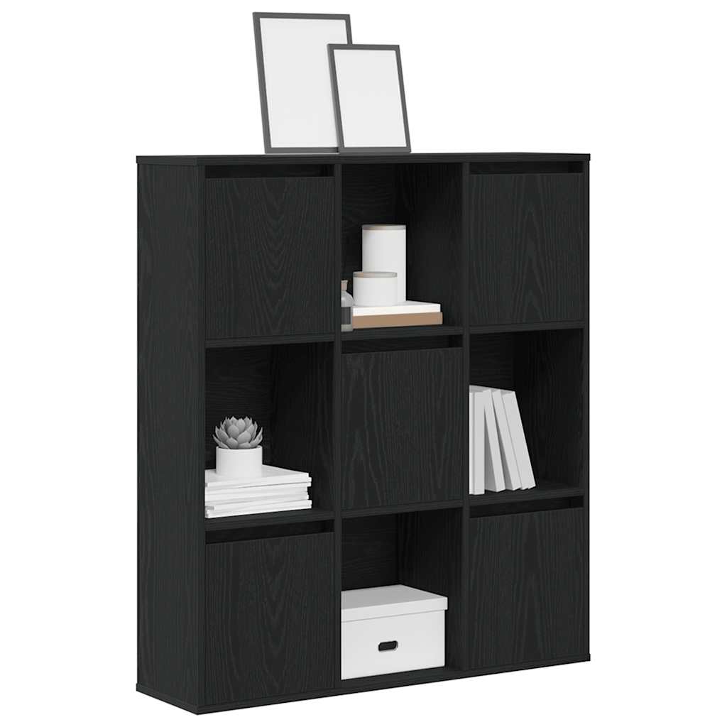 Bookcase 89x24x101.5 cm Engineered Wood Black 89 cm