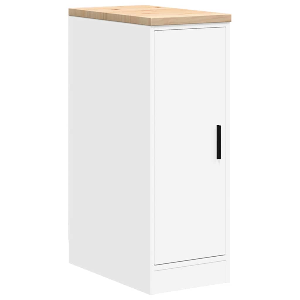Garage Storage Cabinet Solid Wood Pine 30 x 51 x 85 cm 1 Wood Door White