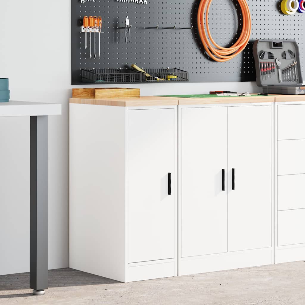 Garage Storage Cabinet Solid Wood Pine 30 x 51 x 85 cm 1 Wood Door White